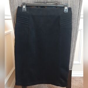 one 5 one Elegant Vegan Suede Black Pencil Skirt